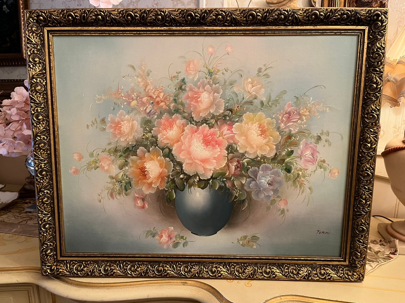 Prachtige olieverf bloemen schilderij, Antiek en Kunst, Ophalen of Verzenden