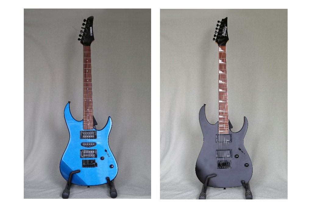 2 Super Strats: Yamaha RGX, Ibanez RGR, Muziek en Instrumenten, Ophalen, Gebruikt, Solid body, Overige merken