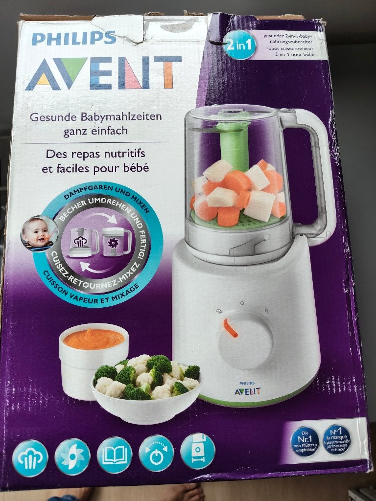 Philips Avent 2-in-1 stomer/bleder SCF870/20, Stoomfunctie, Zo goed als nieuw, Babyvoedingmaker, Philips Avent