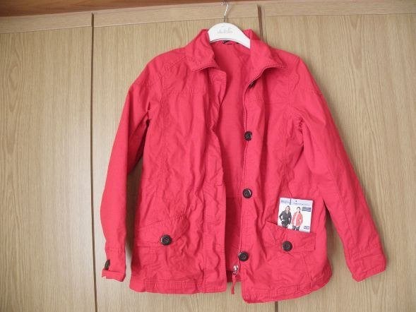 Nieuwe rood katoenen gevoerde zomerjas jas PAOLO FERETTI 38, Maat 38/40 (M), Nieuw, Ophalen of Verzenden, Paolo Feretti