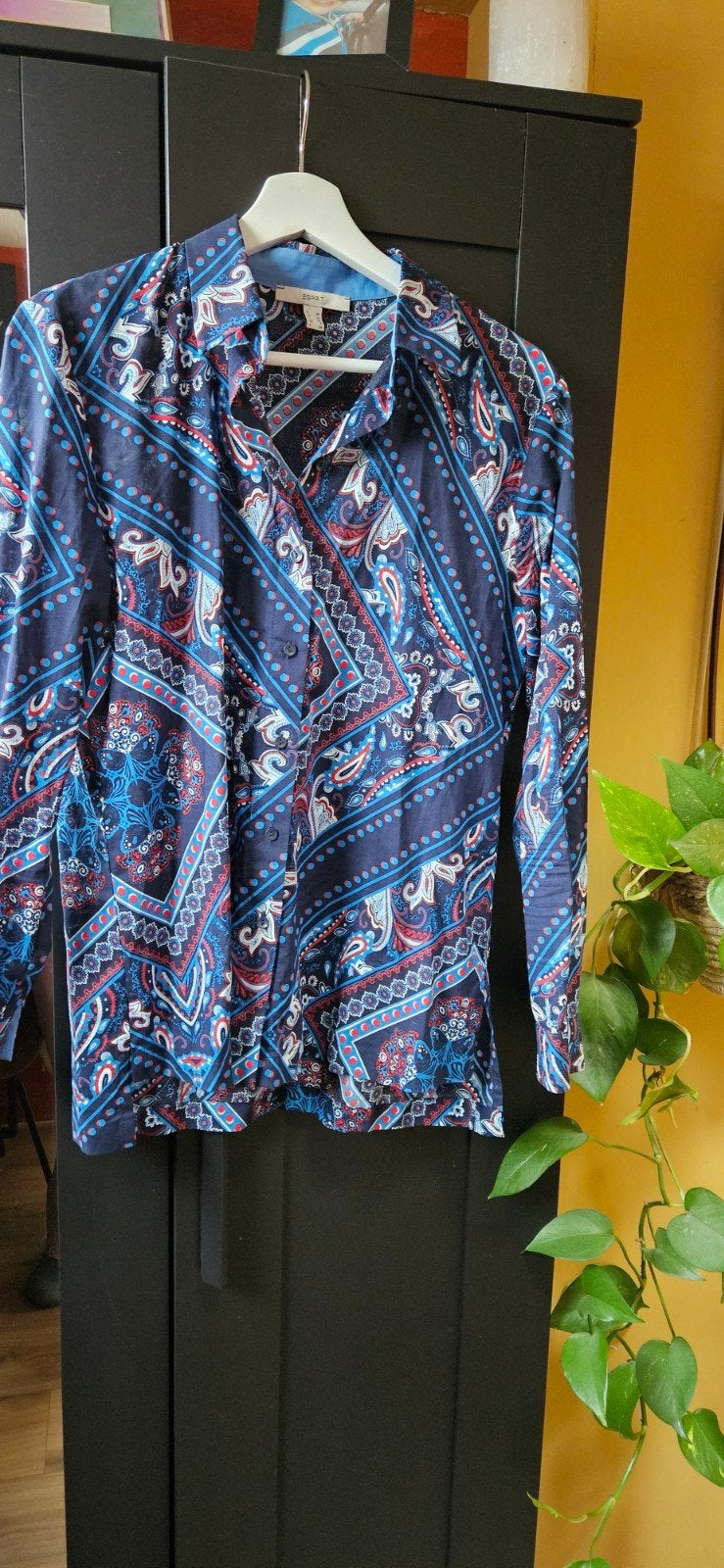 Esprit blouse met paisley print - Maat 38 (M), Maat 38/40 (M), Blauw, Ophalen of Verzenden, Zo goed als nieuw