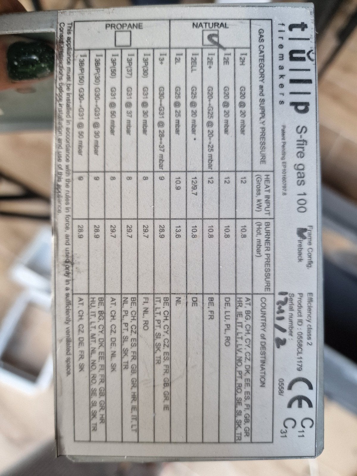Tulp S-fire gas 100 inbouwhaard - zo goed als nieuw, Ophalen, Zo goed als nieuw, Gashaard