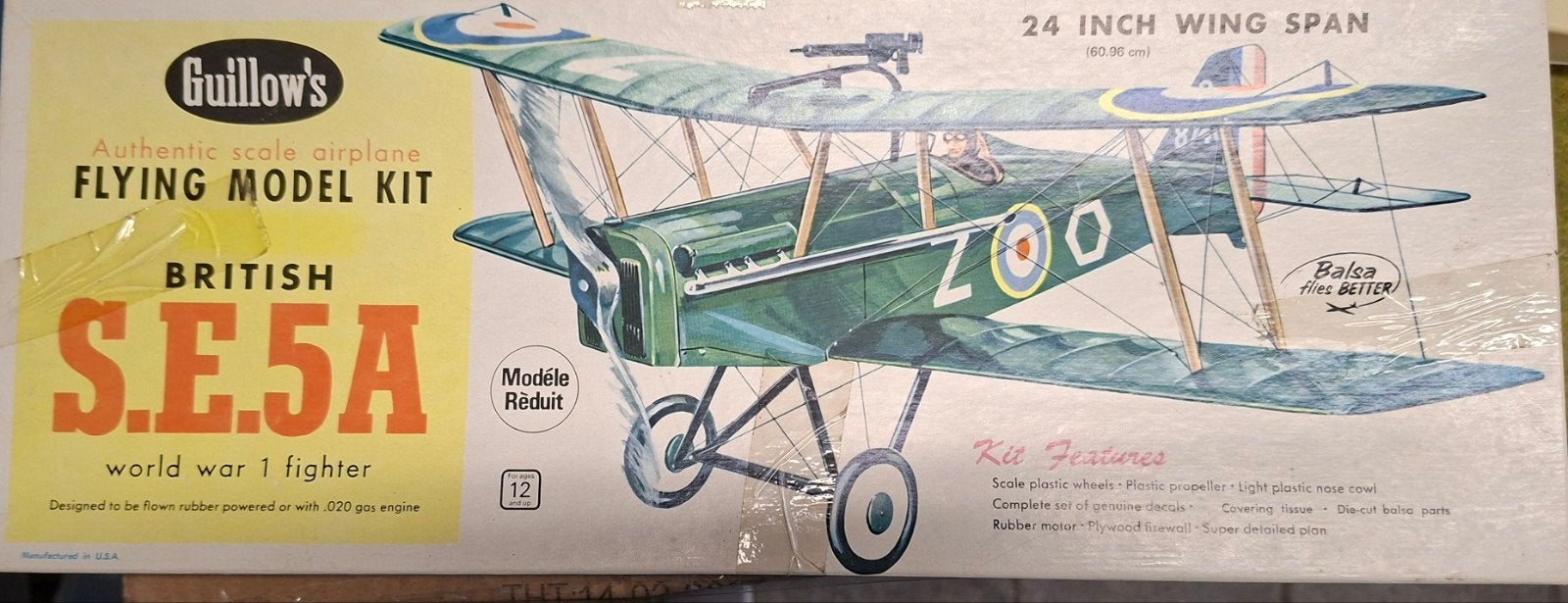 balsa houten vliegtuig ,bouwdoos, Ophalen of Verzenden