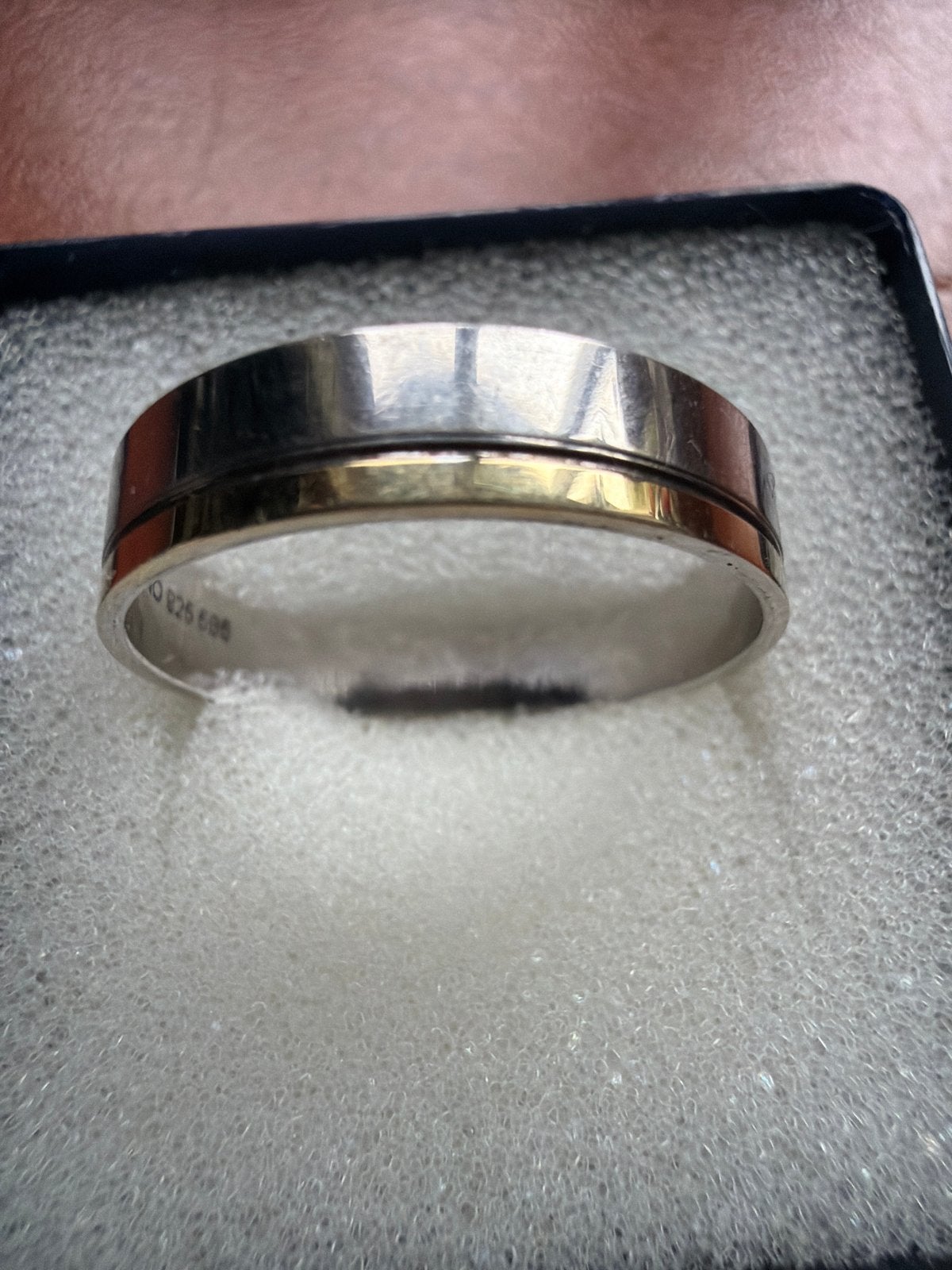 Mooie nieuwe zilveren verlovingsring met goud voor heren, Sieraden, Tassen en Uiterlijk, Ringen, 19 tot 20, Heer, Nieuw, Ophalen of Verzenden