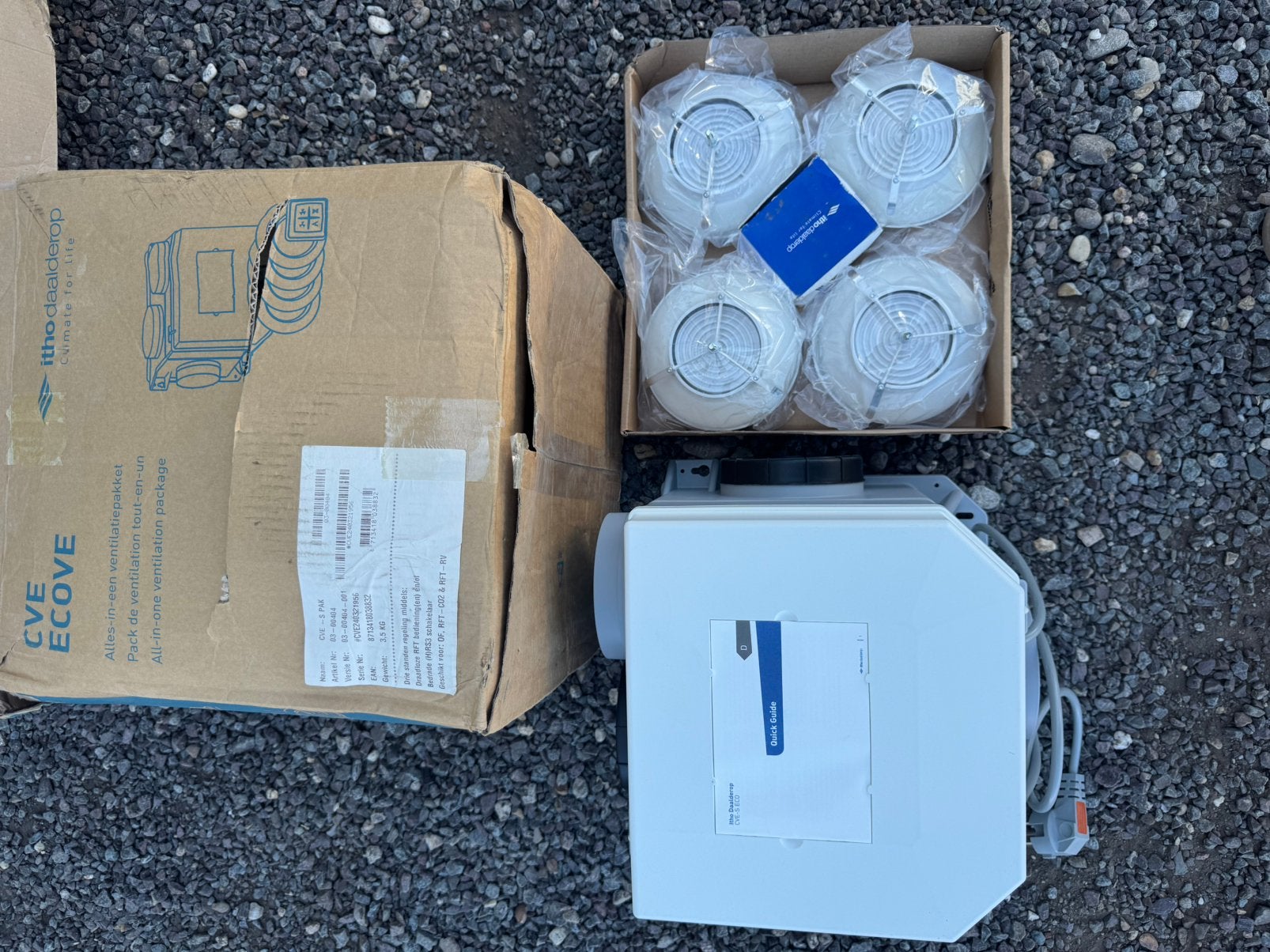 Itho Daalderop CVE-S ECOPakket plus sensor/bedieding/ventiel, Ophalen of Verzenden, Zo goed als nieuw, Afzuiger