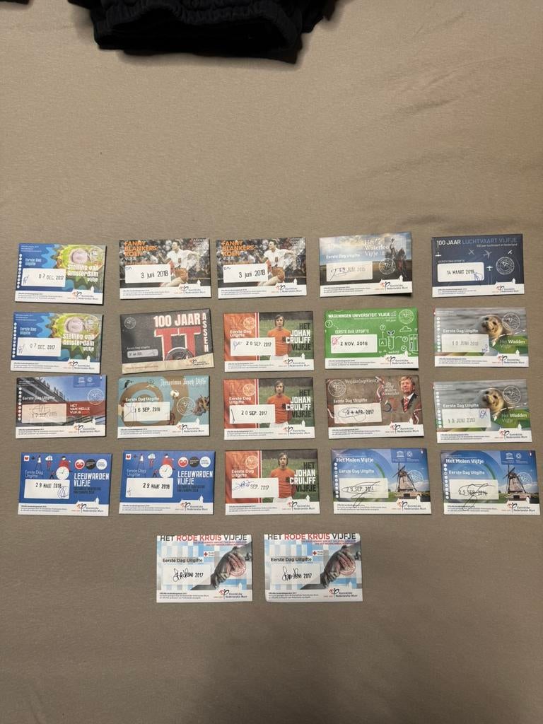22x Eerste Dag Uitgifte, Postzegels en Munten, Munten | Europa | Euromunten, Ophalen of Verzenden, Overige landen, Overige waardes