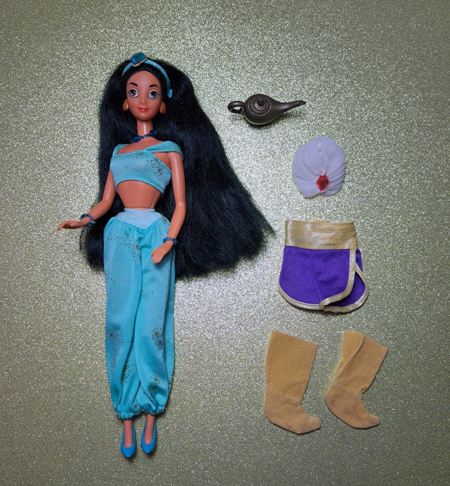 Vintage Mattel Disney Aladdin Jasmine pop met extra's, Ophalen of Verzenden, Zo goed als nieuw, Barbie