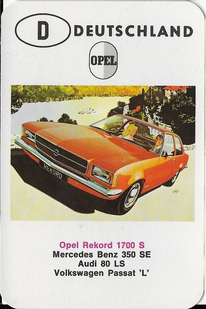 M8 autokaartje opel rekord 1700 s, Verzenden, Zo goed als nieuw, Auto's