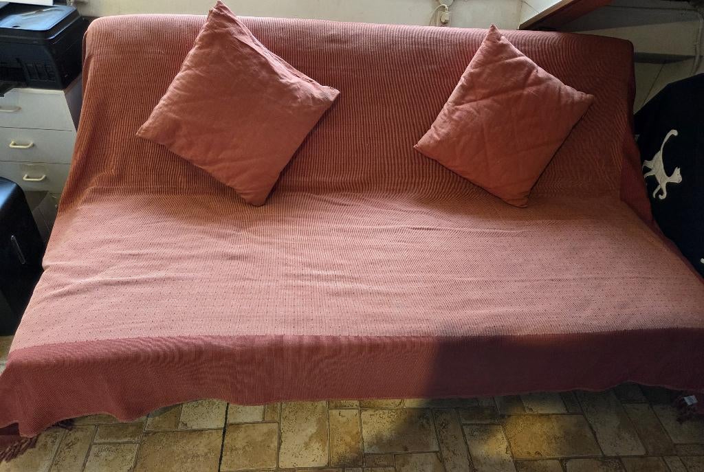 Hele nette Ikea slaapbank Beddinge met mooi kleed, Ophalen, Overige kleuren, Tweepersoons, 140 cm