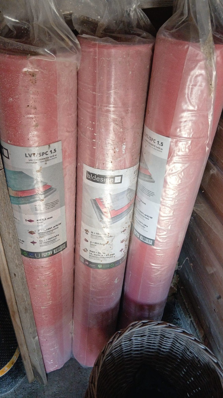 b!design Ondervloer 10 m² Dikte: 1,5 mm vinyl SPC, Ophalen, Nieuw, Rood, Vinyl