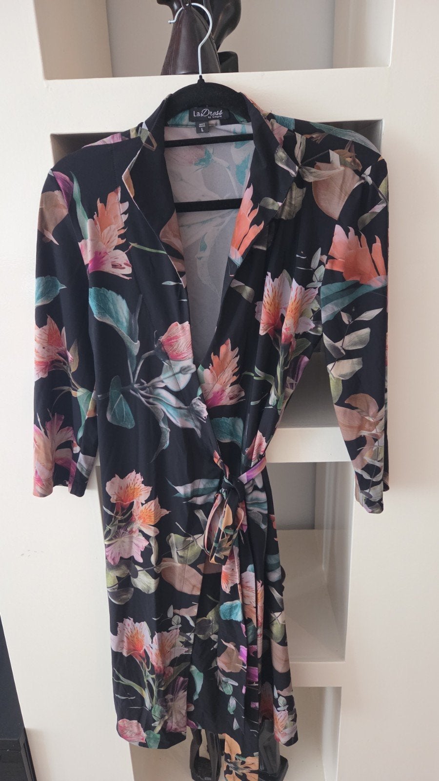 La Dress overslagjurk met bloemenprint, Meerkleurig, La Dress, Maat 42/44 (L), Ophalen of Verzenden