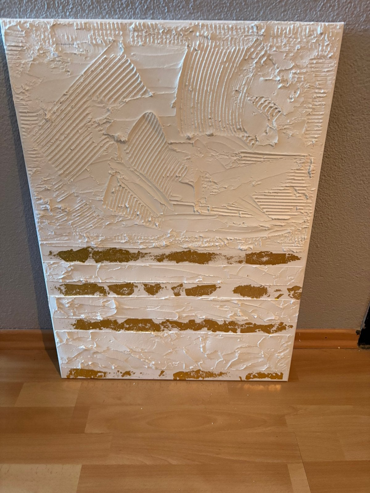 Zelfgemaakt textuur schilderij met “bladgoud”, Ophalen of Verzenden
