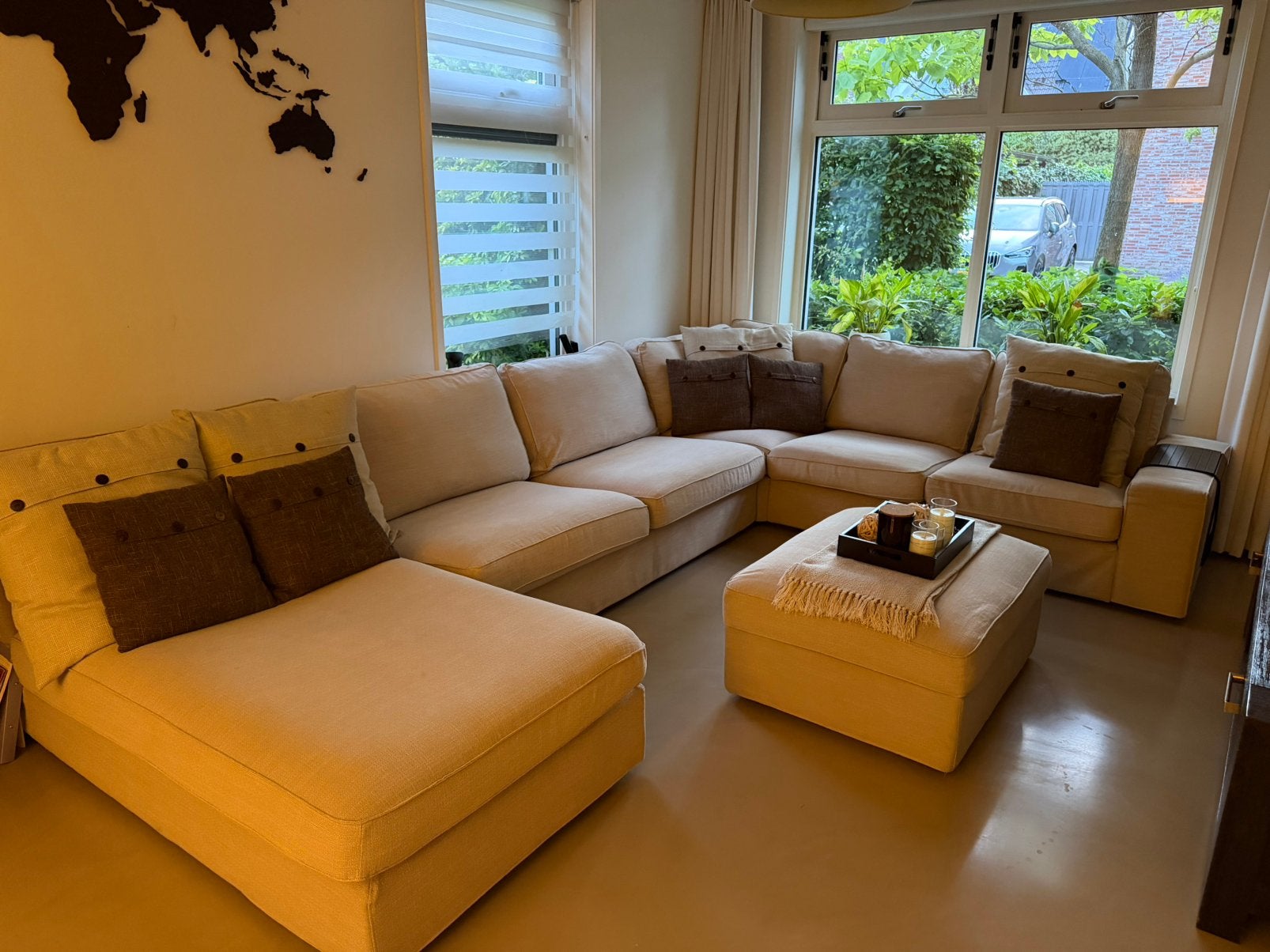 IKEA KIVIK Hoekbank Tresund lichtbeige, Ophalen, 250 tot 300 cm, Gebruikt, Hoekbank