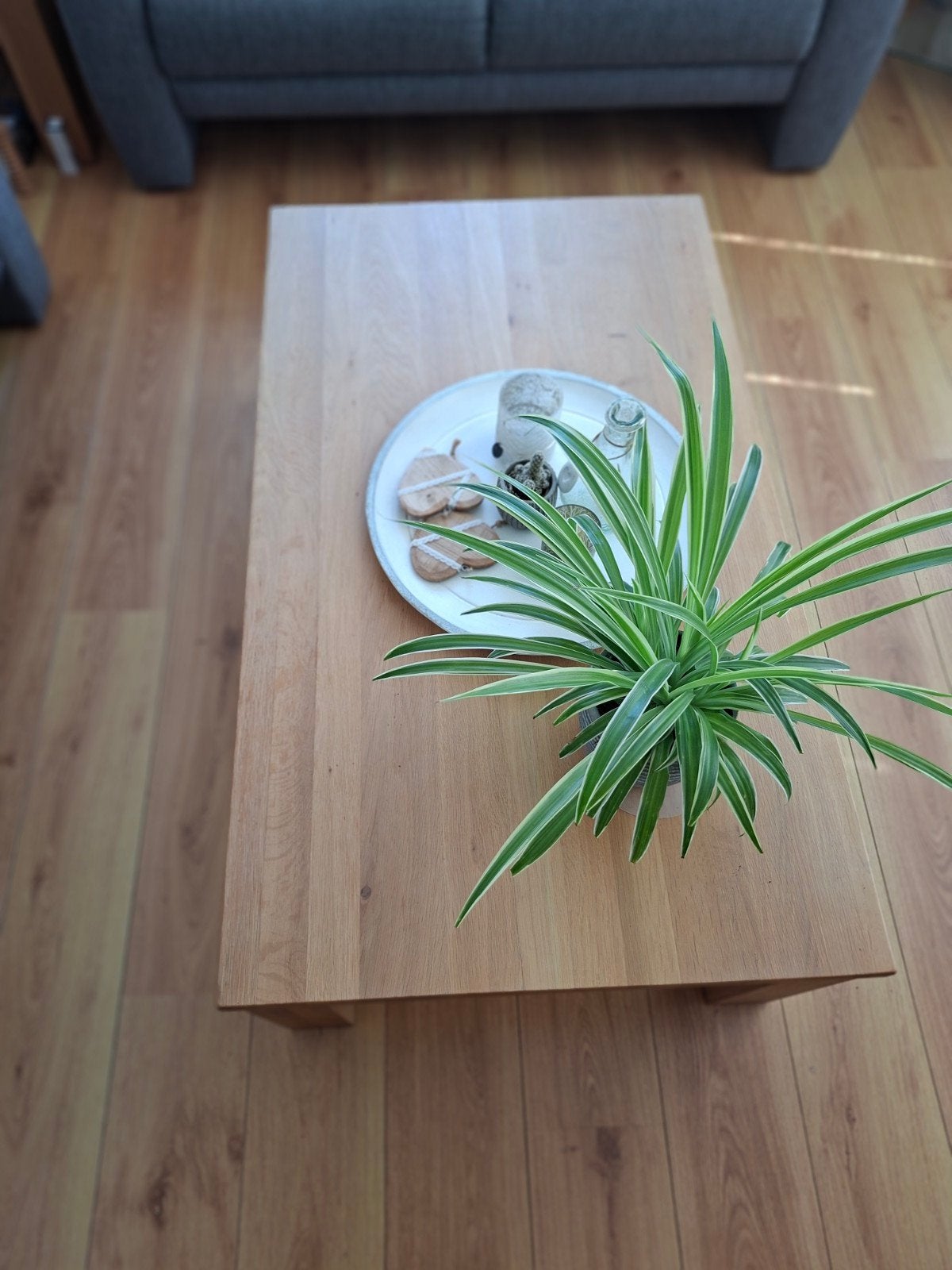 Licht eiken salontafel, Ophalen, 100 tot 150 cm, Eikenhout, 50 tot 100 cm