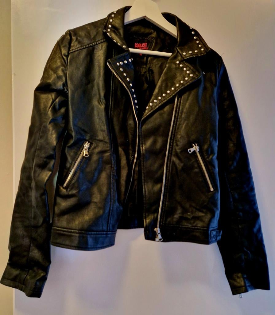 Coolcat imitatie leren jasje met studs, Ophalen of Verzenden