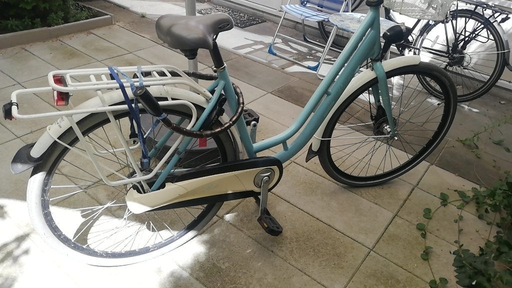 Cortina Roots Stadfiets Dames Licht Blauw/wit, Gebruikt, Velgrem, 47 tot 50 cm, Mandje