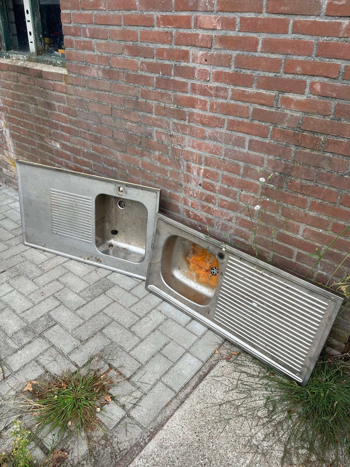Rvs aanrechtbladen, Huis en Inrichting, Keuken | Keukenelementen, Ophalen, Gebruikt, Minder dan 50 cm, Minder dan 100 cm