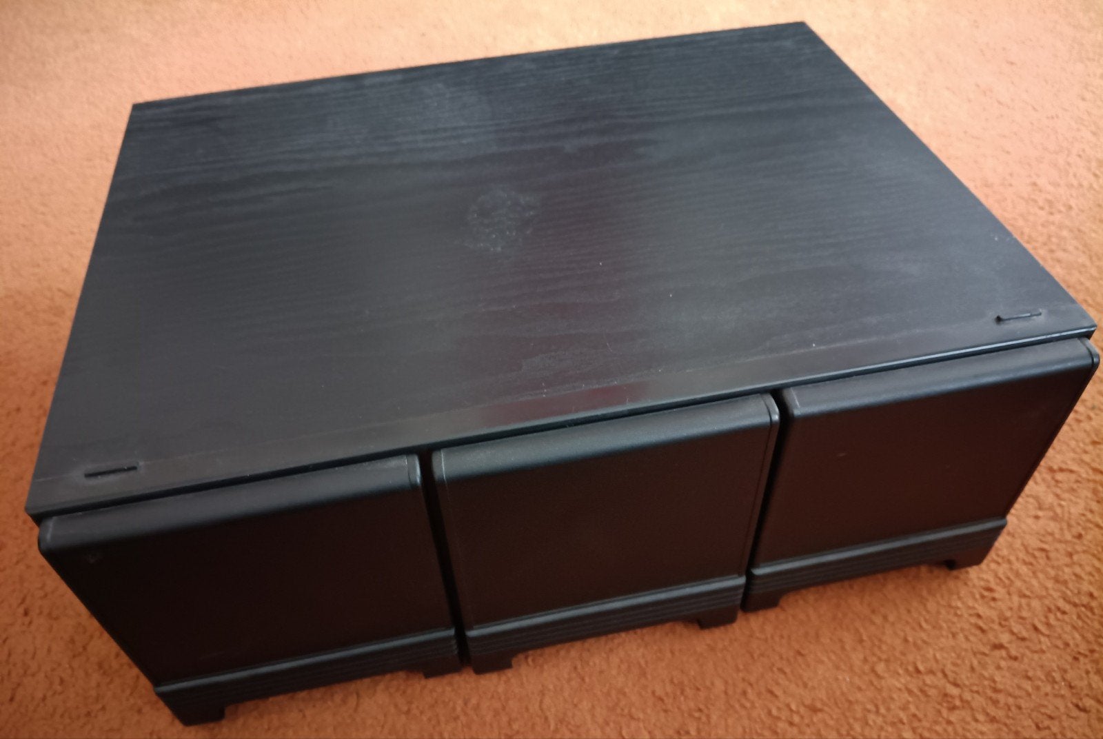Zwart houten CD opbergmeubel met 3 lades, Gebruikt, Ophalen of Verzenden, 25 tot 75 discs, Hout