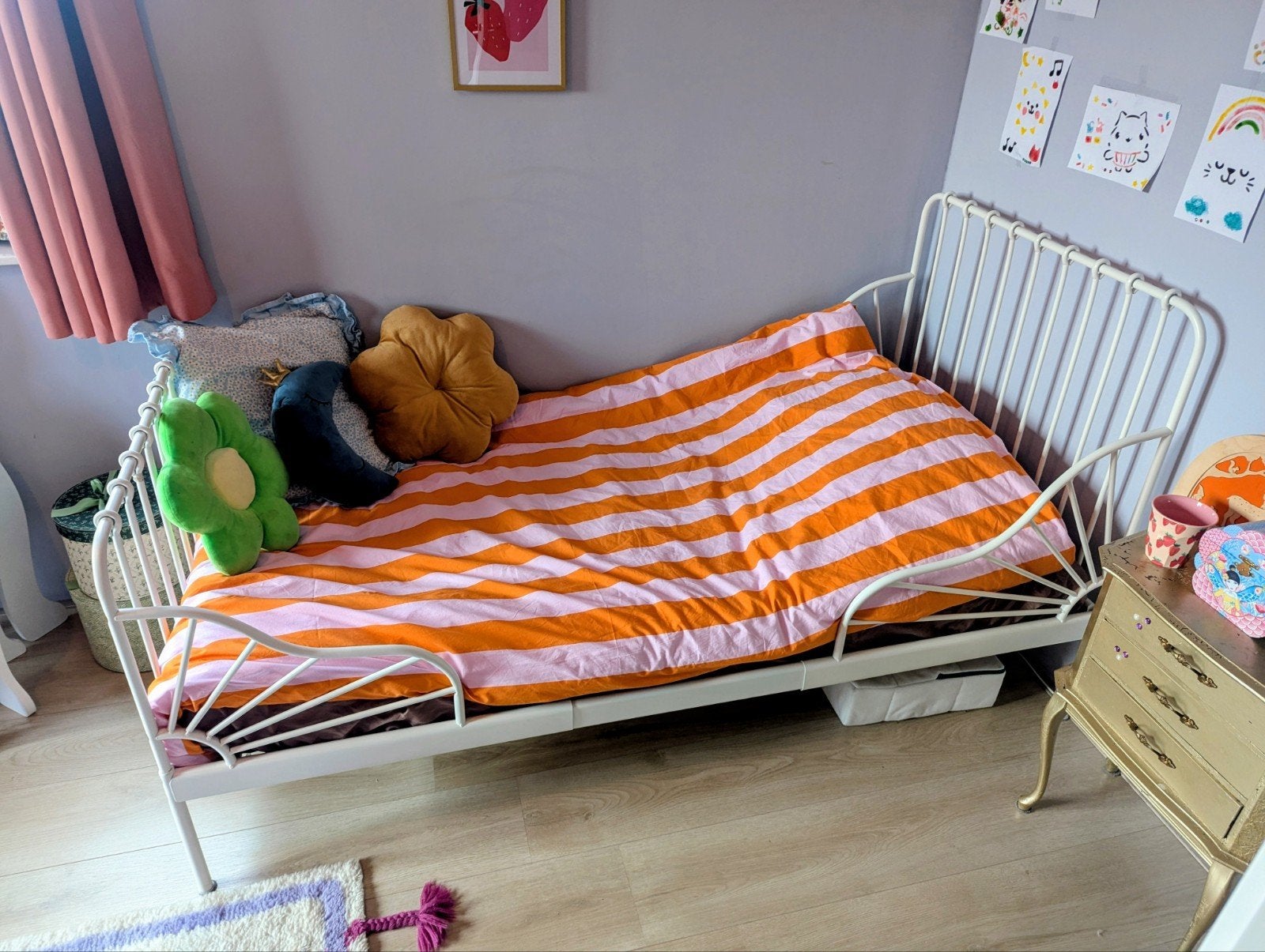 IKEA Minnen meegroeibed wit 80x200 cm, Kinderen en Baby's, Ophalen, Gebruikt, 70 tot 85 cm, Lattenbodem