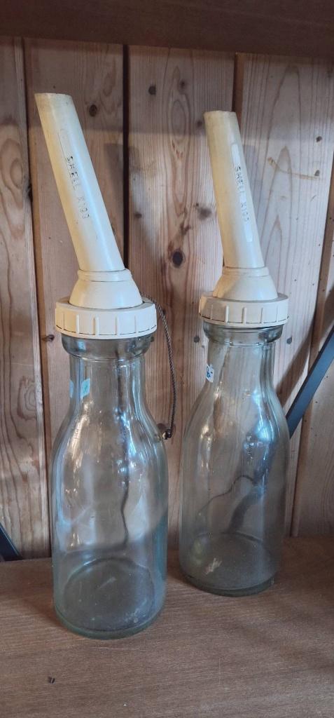Meerdere vintage olieflessen, oliefles van Shell️️️⛽️, Gebruikt, ., ., .