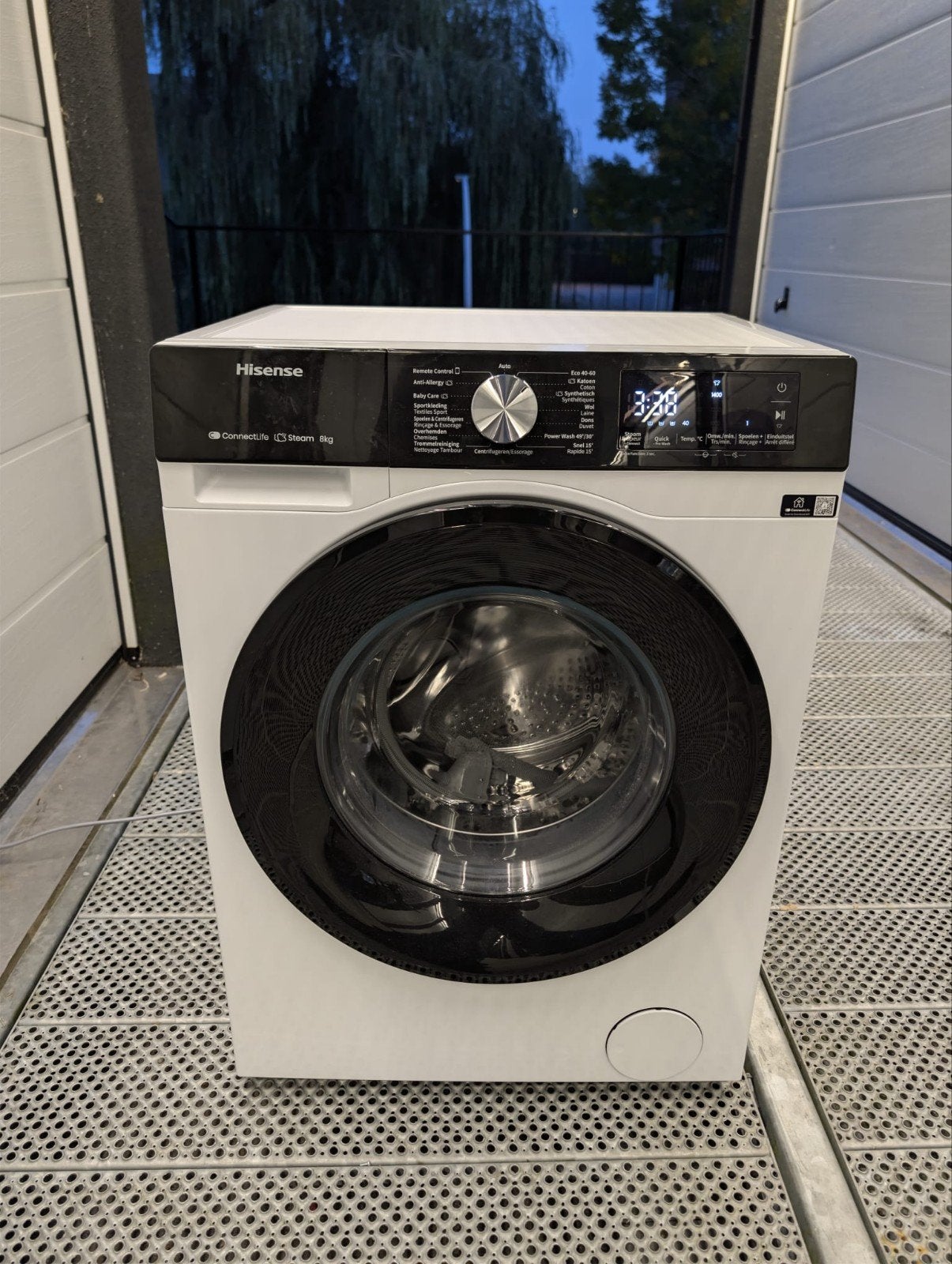 Hisense WFPV9014EM Wasmachine 9kg - Zo goed als nieuw, Witgoed en Apparatuur, Ophalen, 1200 tot 1600 toeren, 8 tot 10 kg, Energieklasse A of zuiniger