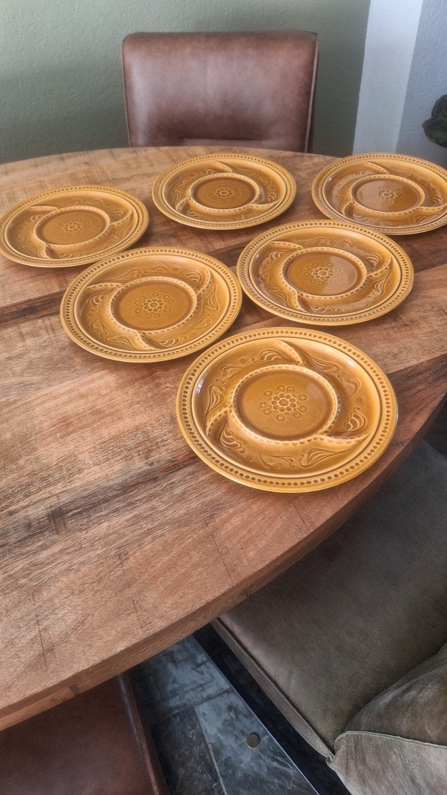 Set van 6 vintage aardewerk tapas/eier schaaltjes, Ophalen of Verzenden