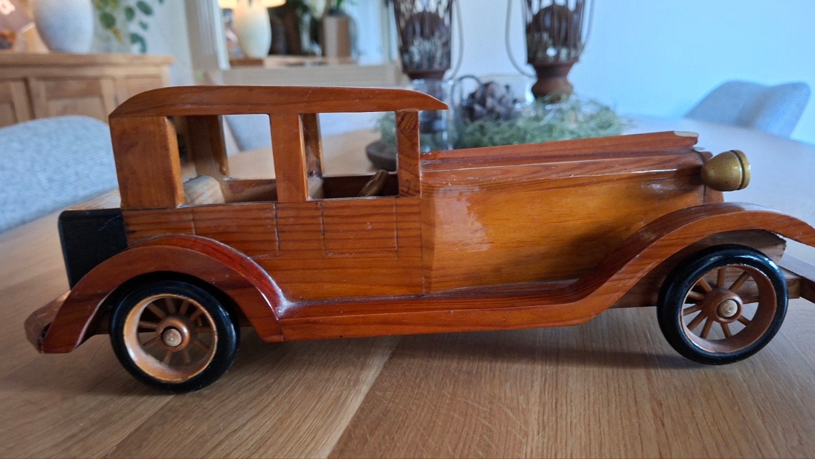 Decoratieve Houten Auto - Vintage Stijl, Antiek en Kunst, Ophalen