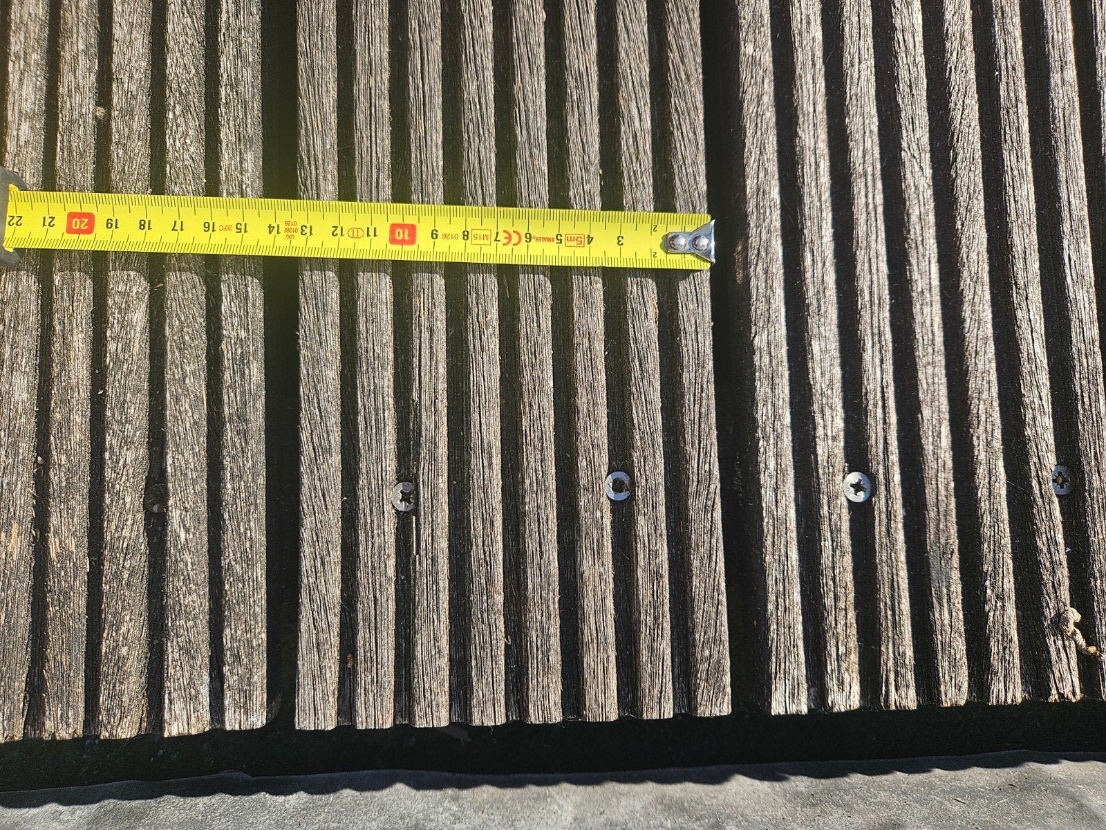 Gezocht Bangkirai vlonderplanken 25x140mm, >= 405cm, Ophalen, Zo goed als nieuw, Hout