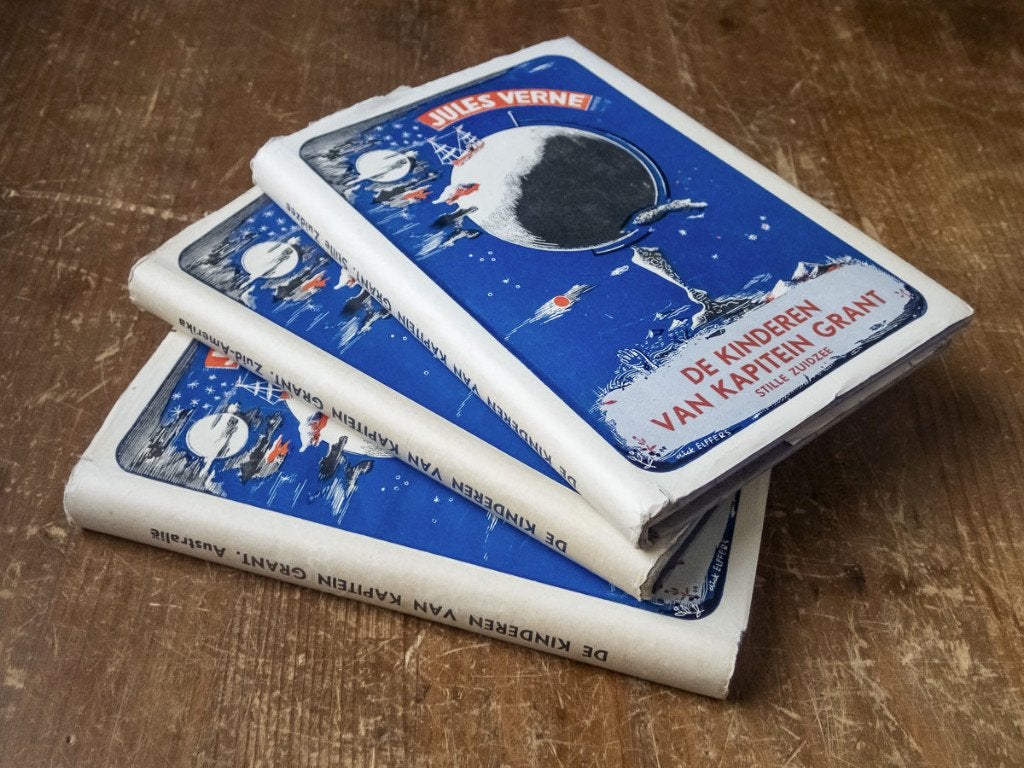 Jules Verne - Kapitein Grant - antiek - met stofomslag!, Boeken, Ophalen of Verzenden, Gelezen, Jules Verne