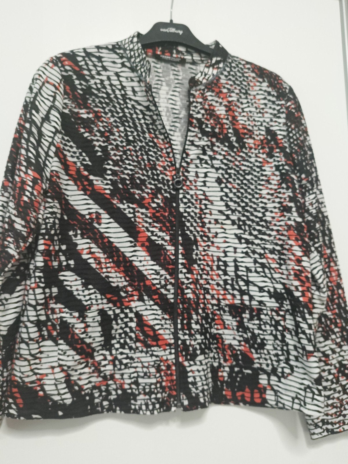 Frank Walder vest jasje maat 42 zwart rood, Zwart, Maat 42/44 (L), Ophalen of Verzenden, Jasje