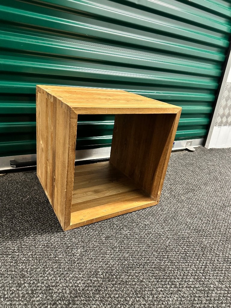 Houten kubus 40cm - kastje, nachtkastje of tafeltje, Ophalen, Minder dan 45 cm, Minder dan 55 cm, Vierkant