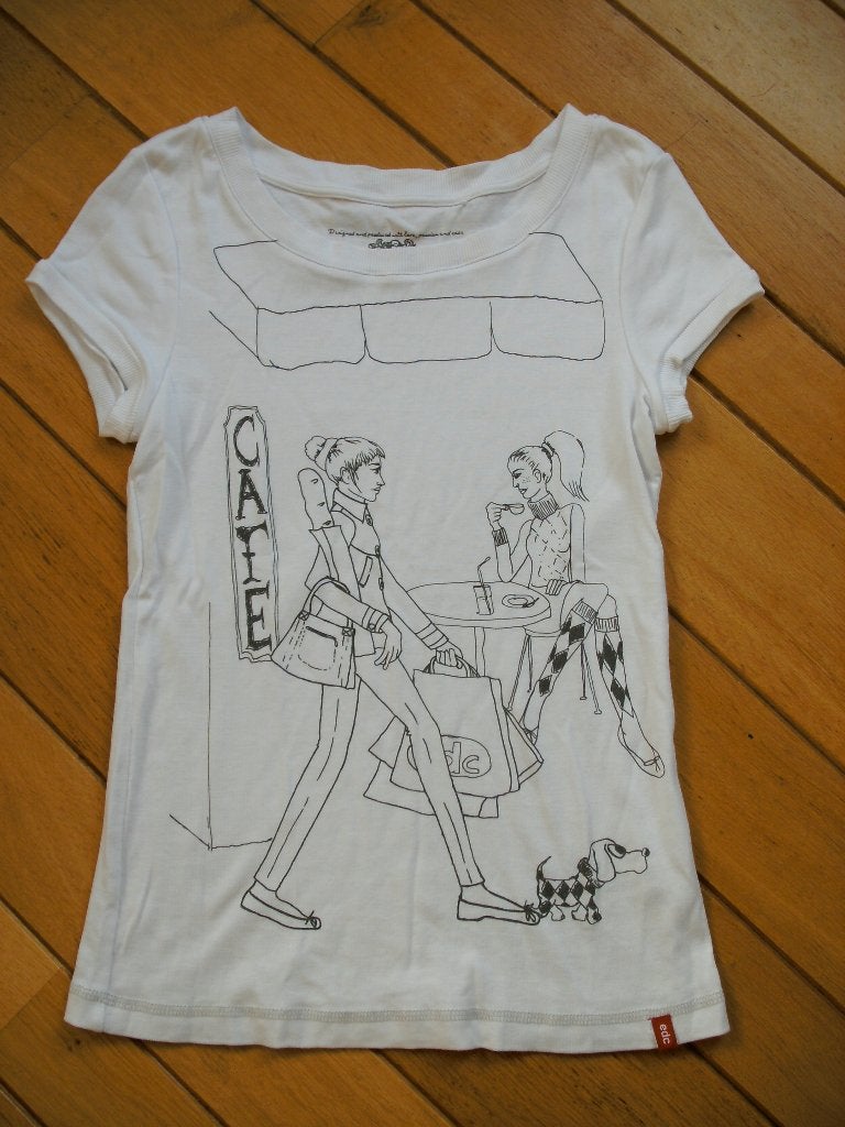 EDC by ESPRIT t- shirt wit met tekening maat M, Maat 38/40 (M), Wit, Ophalen of Verzenden, Zo goed als nieuw