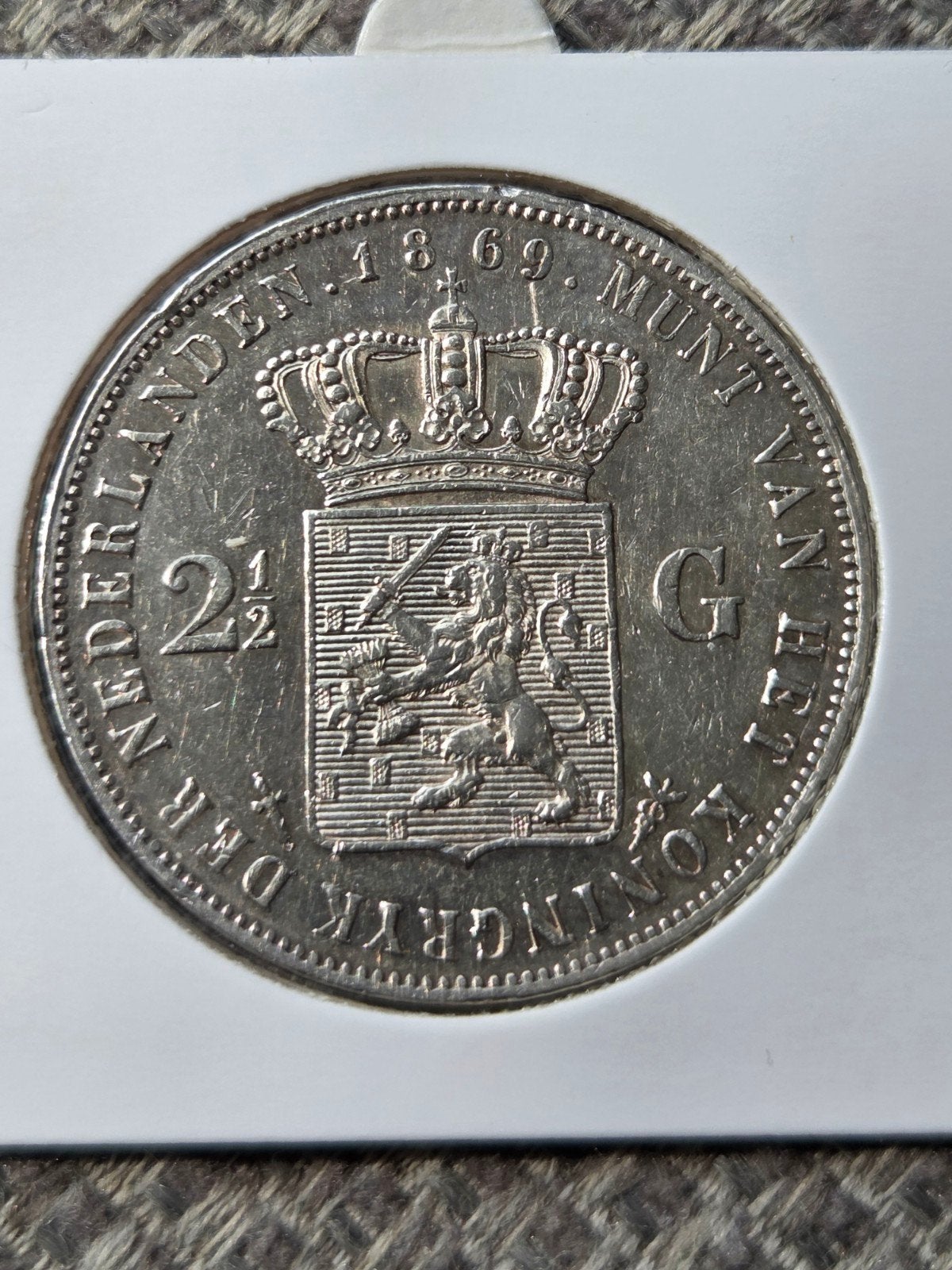 Rijksdaalder 1869, Postzegels en Munten, Munten | Nederland, Ophalen of Verzenden, Koning Willem III, 2½ gulden