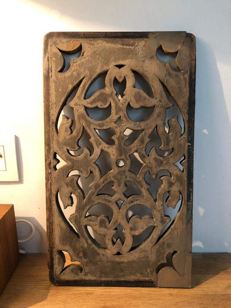 ANTIEK HOUTEN PANEEL HOUTSNIJWERK KERK MOOIE PATINA, Ophalen of Verzenden