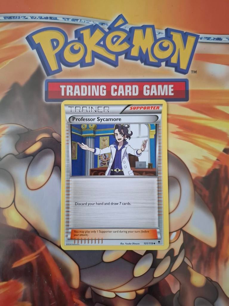 Professor sycamore 101/119 XY Phantom Forces pokemon nm, Ophalen of Verzenden, Zo goed als nieuw, Losse kaart