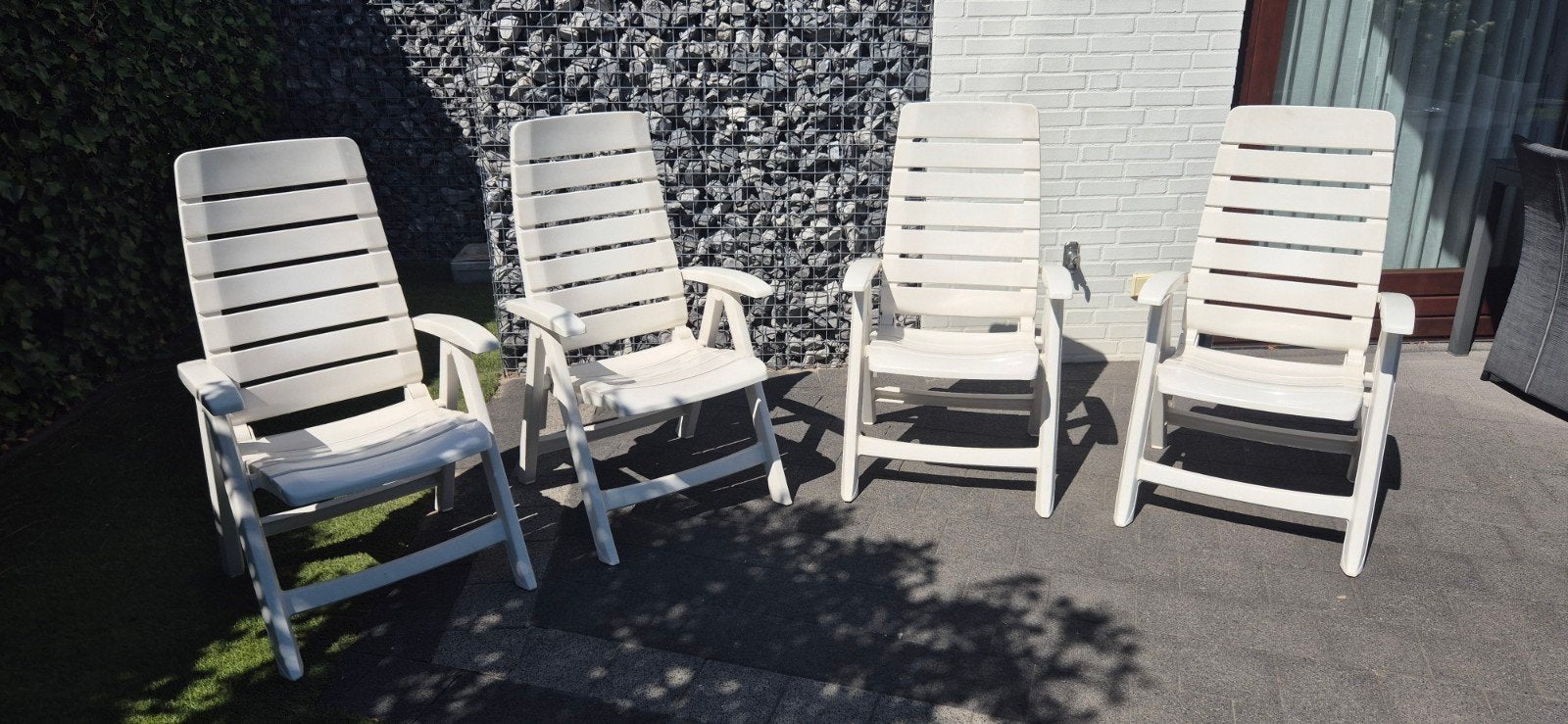 4 Hartman tuinstoelen, Ophalen, Gebruikt, Kunststof, Verstelbaar