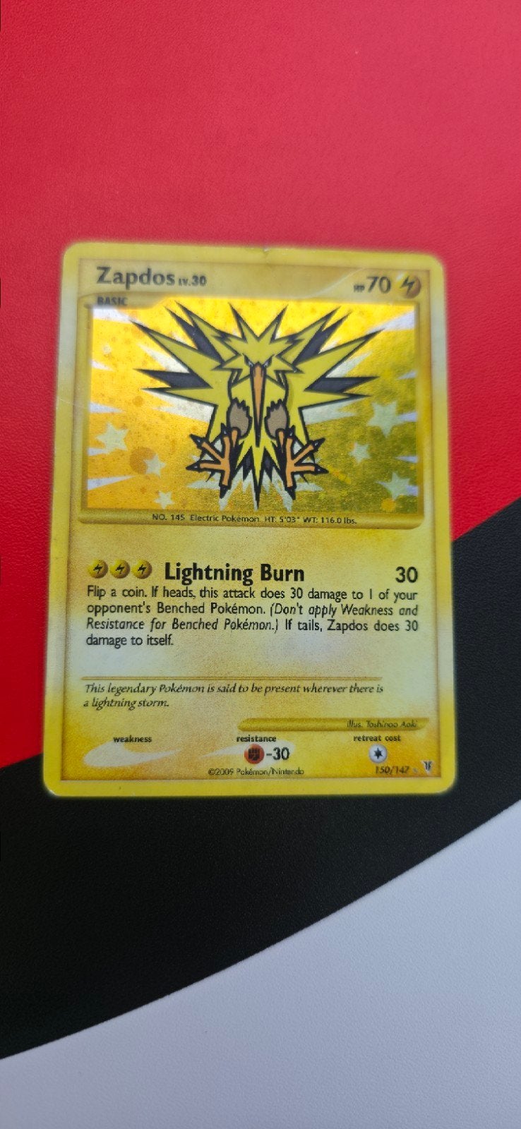 Zapdos 150/147 Pokémon kaart, Ophalen of Verzenden, Gebruikt, Losse kaart, Foil