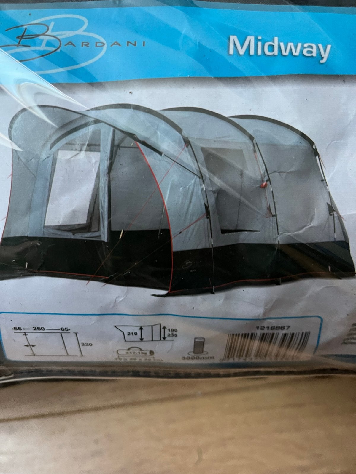 Bardani Midway Travel Line Tent - Zo goed als nieuw, Ophalen, Gebruikt, Tot en met 4