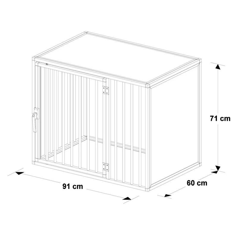 Hundos bench maat M (deur links) - aluminium bench, Dieren en Toebehoren, Hondenbenches, Ophalen, Zo goed als nieuw