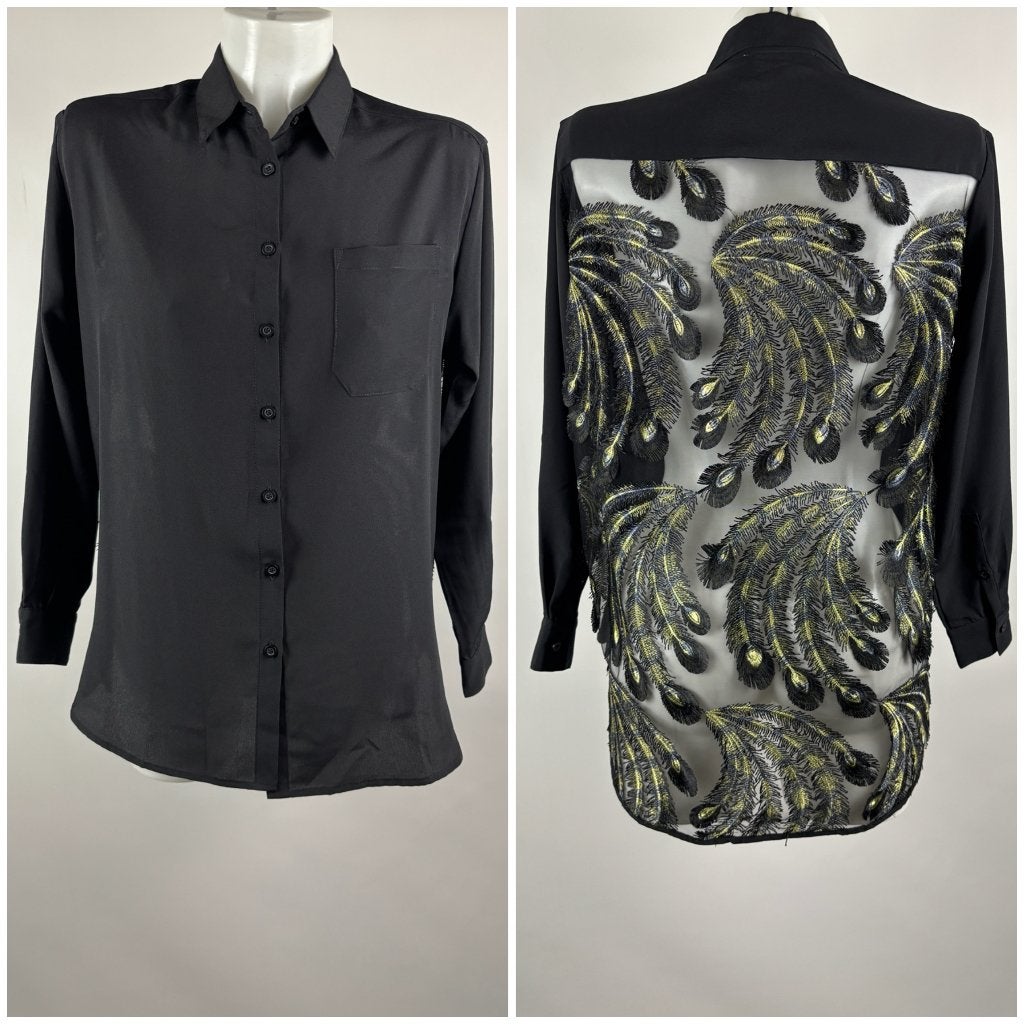 SVNTY Zwart transparant achterkant blouse  Maat S/M, Kleding | Dames, Zwart, Ophalen of Verzenden, Zo goed als nieuw, SVNTY