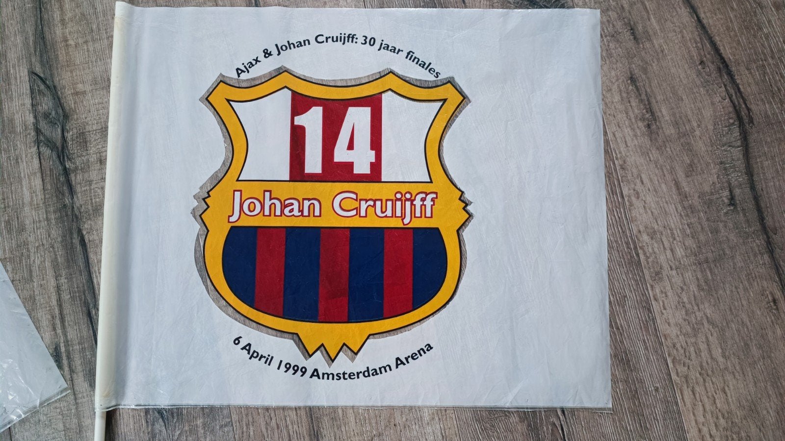Originele vlaggen Johan Cruijff Erewedstrijd 6 april 1999, Verzamelen, Ophalen of Verzenden, Ajax
