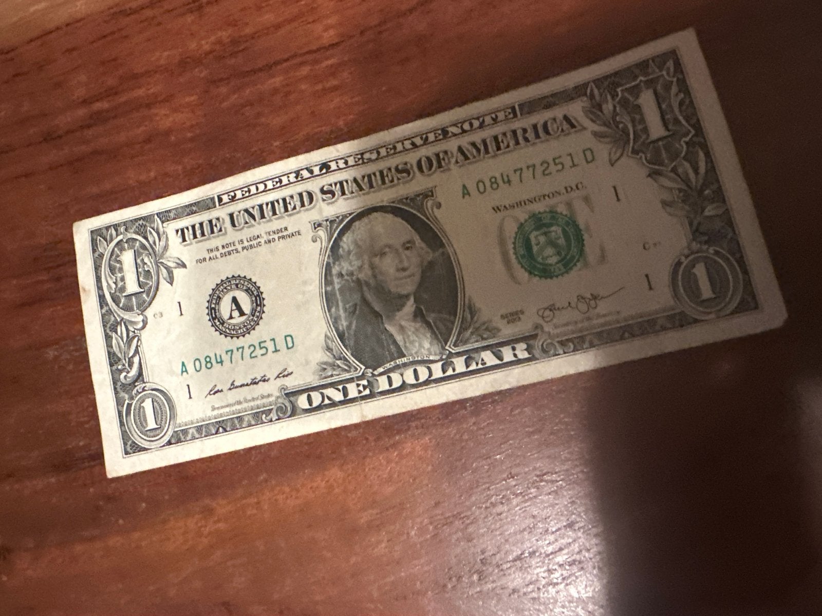 Amerikaanse dollar biljet - 1 dollar, Ophalen, Noord-Amerika, Losse munt