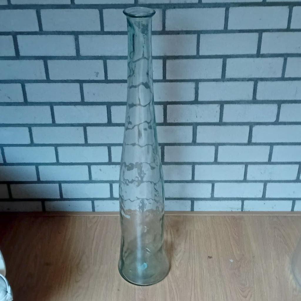deco glazen vaas, Overige kleuren, Ophalen of Verzenden, 75 cm of meer, Glas