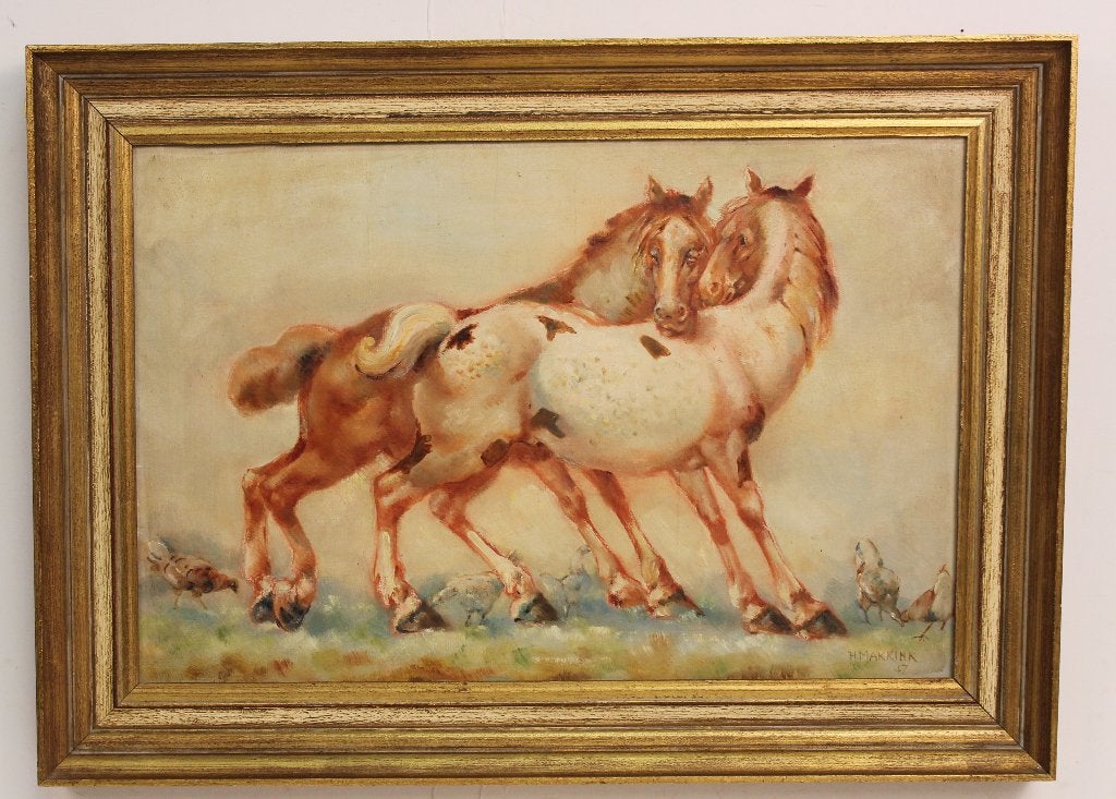 Gesigneerd H.MAKKINK 47 zeldzaam mooie schilderij, Ophalen, Origineel werk, Olieverf, Doek
