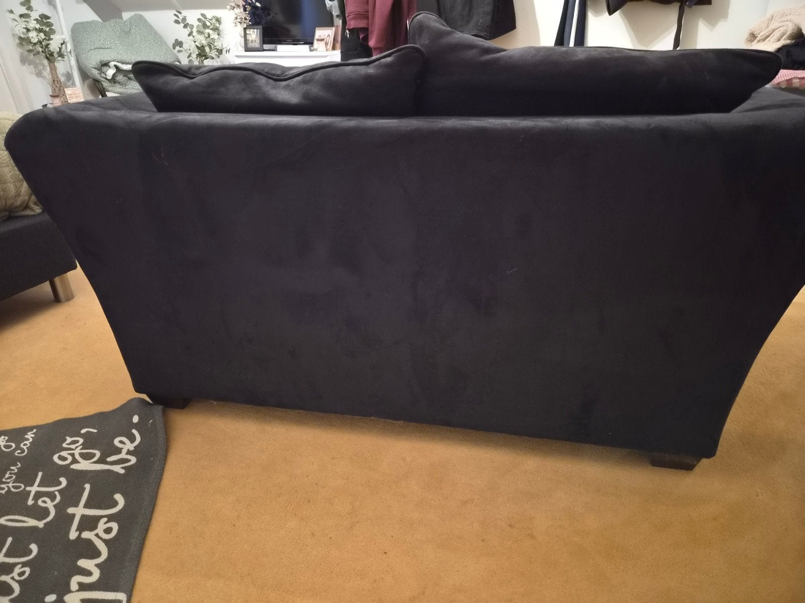 Bankje, Ophalen, 90 cm, Zwart, Tweepersoons