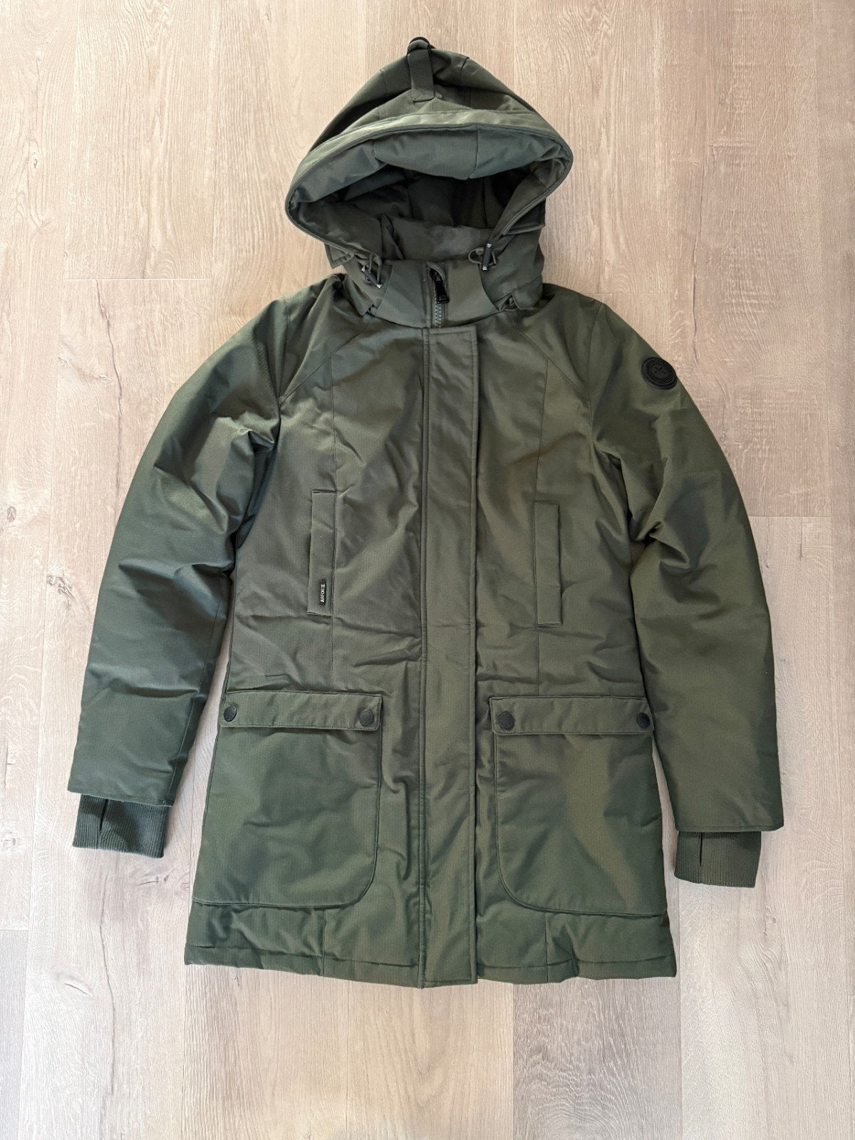 Airforce Jas Parka Herringbone Maat M Dames Jas, Airforce, Zo goed als nieuw, Groen, Ophalen