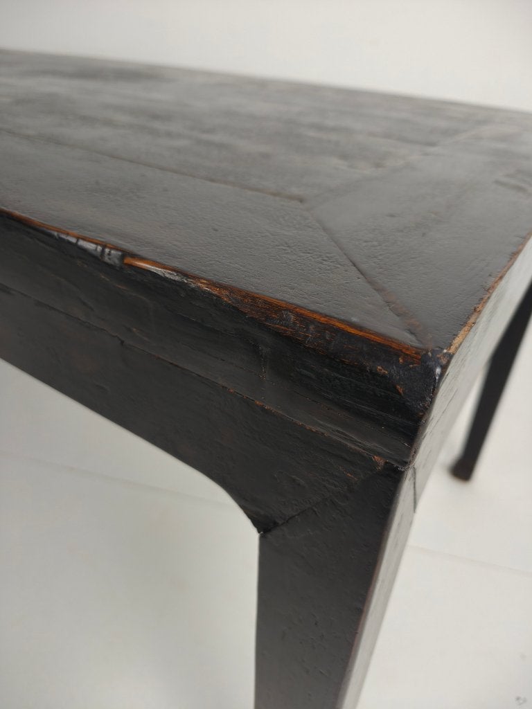 Zwarte Chinese Qing-eettafel 230 cm –18e-eeuw, origineel lak, Antiek en Kunst, Antiek | Meubels | Tafels, Ophalen of Verzenden