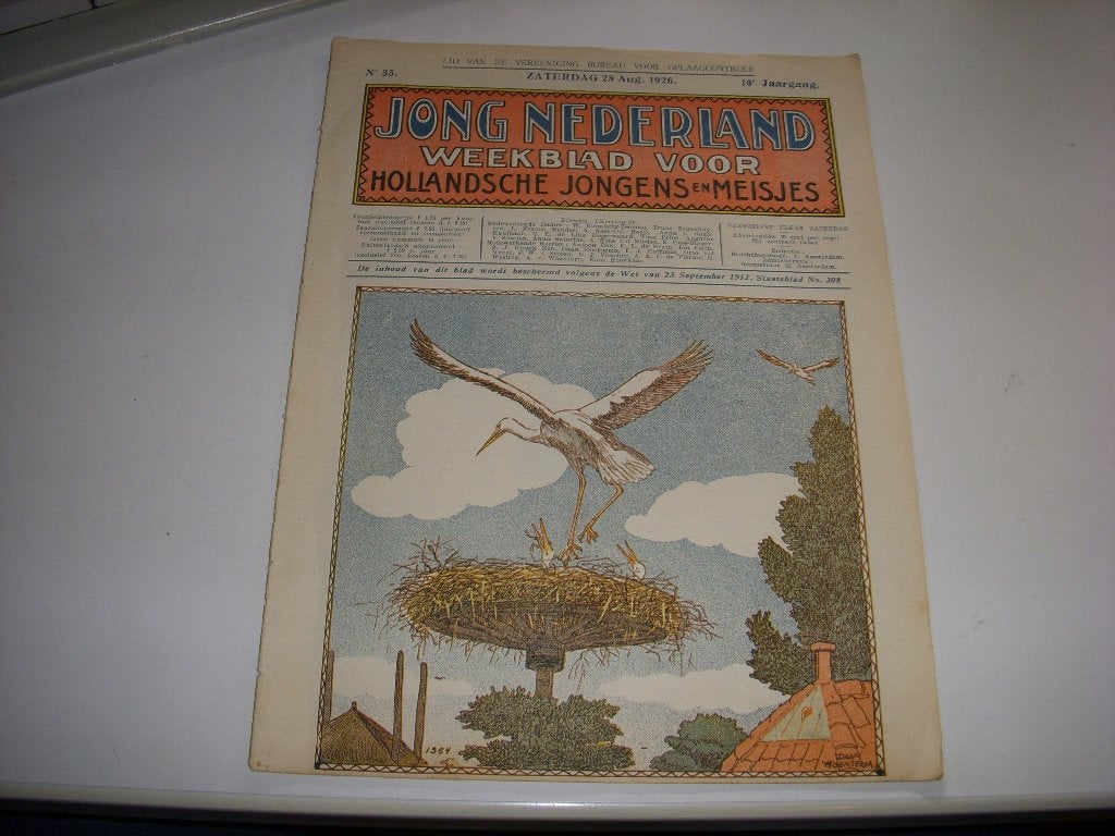 Jeugd tijdschrift ' Jong Nederland ' weekblad uit 1926, Ophalen of Verzenden, Gelezen, Overige typen
