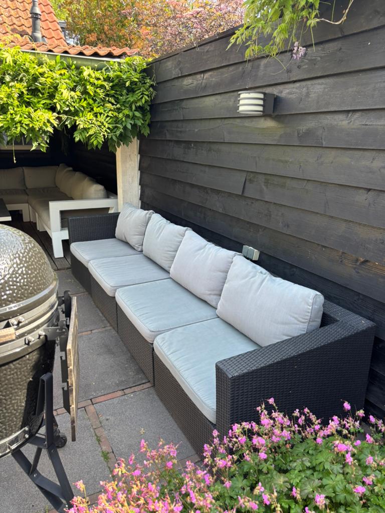 Tuinbank (4zit elementen), Tuin en Terras, Ophalen, 4 zitplaatsen, Kunststof, Zo goed als nieuw