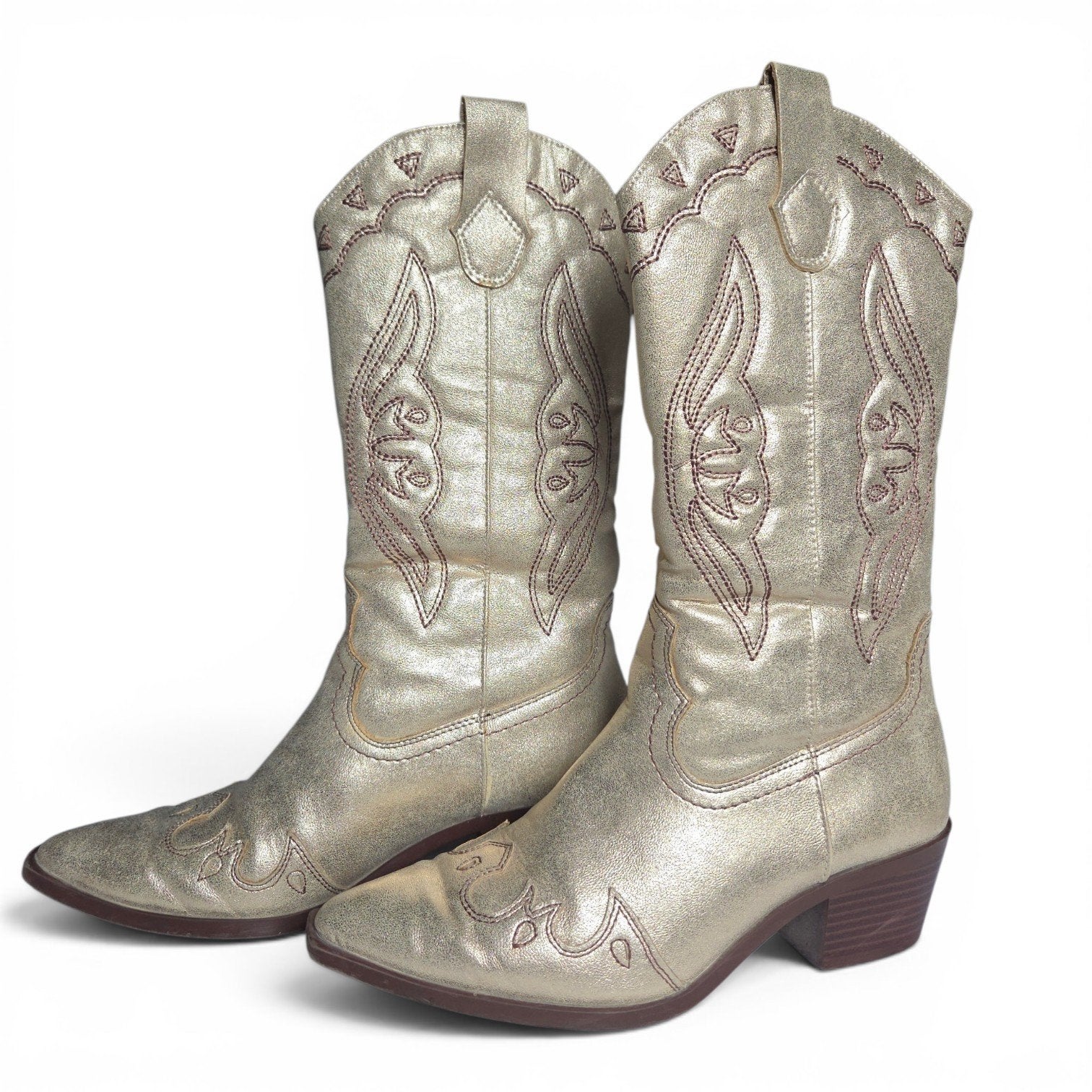 Stradivarius cowboylaarzen champagne goud, Kleding | Dames, Schoenen, Ophalen of Verzenden, Zo goed als nieuw, Beige